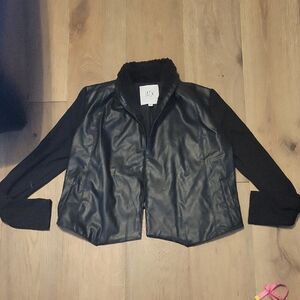 Jack Faux Leather Jacket Black Size Medium
